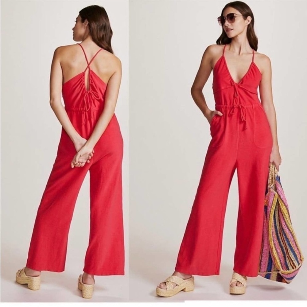 NWT Anthropologie Daily Practice Jumpsuit Romper romantic Beach Summer Spring